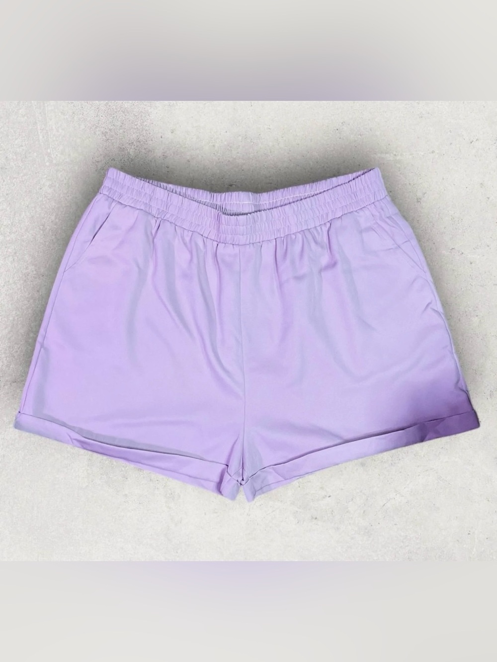 PrettyLittleThing Pastel Lilac  Elastic Waist Shorts size 16 New!